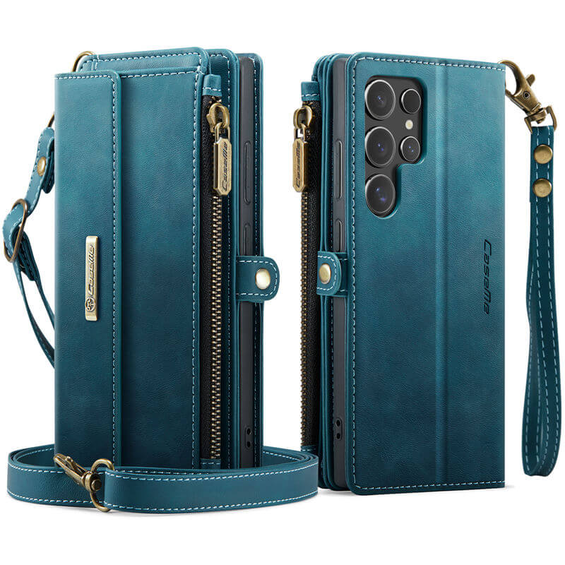 CaseMe Samsung Galaxy S24 Ultra Wallet Case – RFID Blocking, 9 Card Slots, Crossbody Strap & Wireless Charging