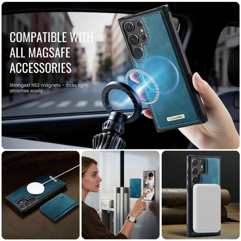 CaseMe Samsung Galaxy S24 Ultra 2-in-1 Magnetic Wallet Case