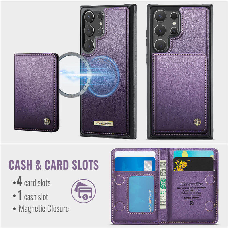 CaseMe Samsung Galaxy S24 Ultra 2-in-1 Magnetic Wallet Case