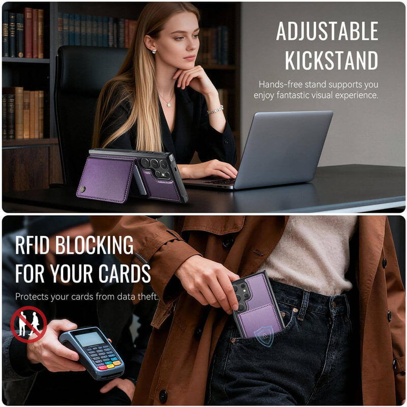 CaseMe Samsung Galaxy S24 Ultra 2-in-1 Magnetic Wallet Case