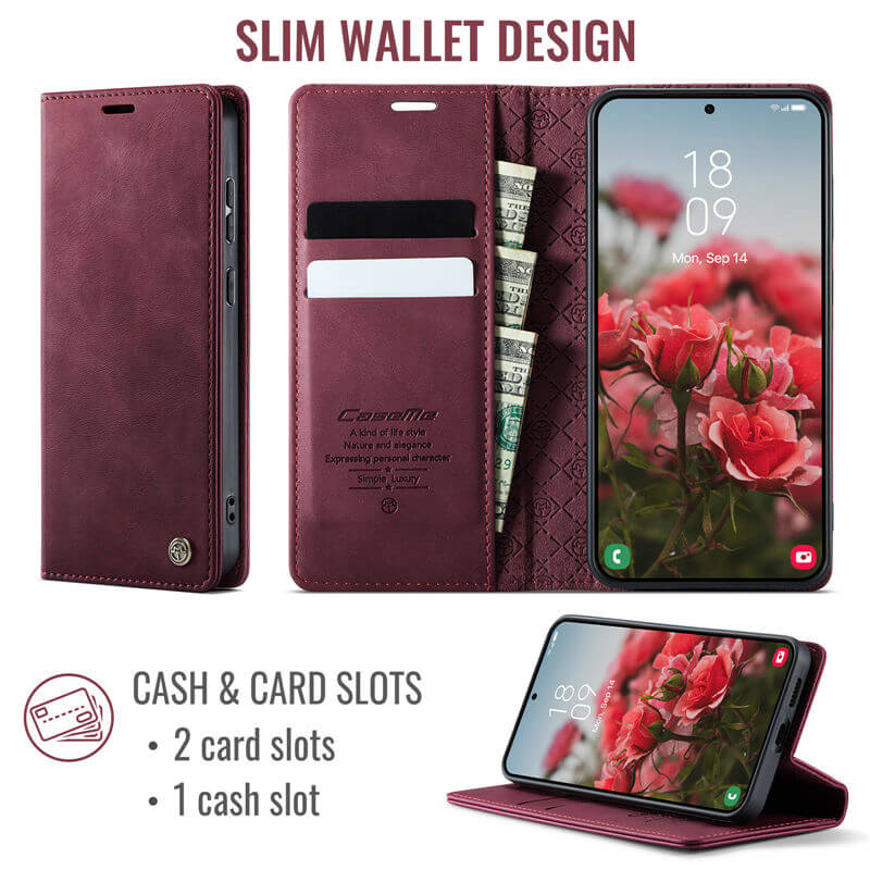 CaseMe Samsung Galaxy S25 Edge Magnetic Wallet Case with RFID Blocking