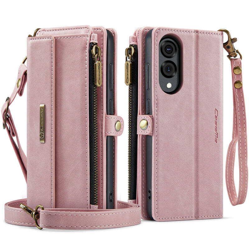 CaseMe Samsung Galaxy S25 Edge Wallet Case – RFID Blocking, 9 Card Slots, Crossbody Strap & Wireless Charging