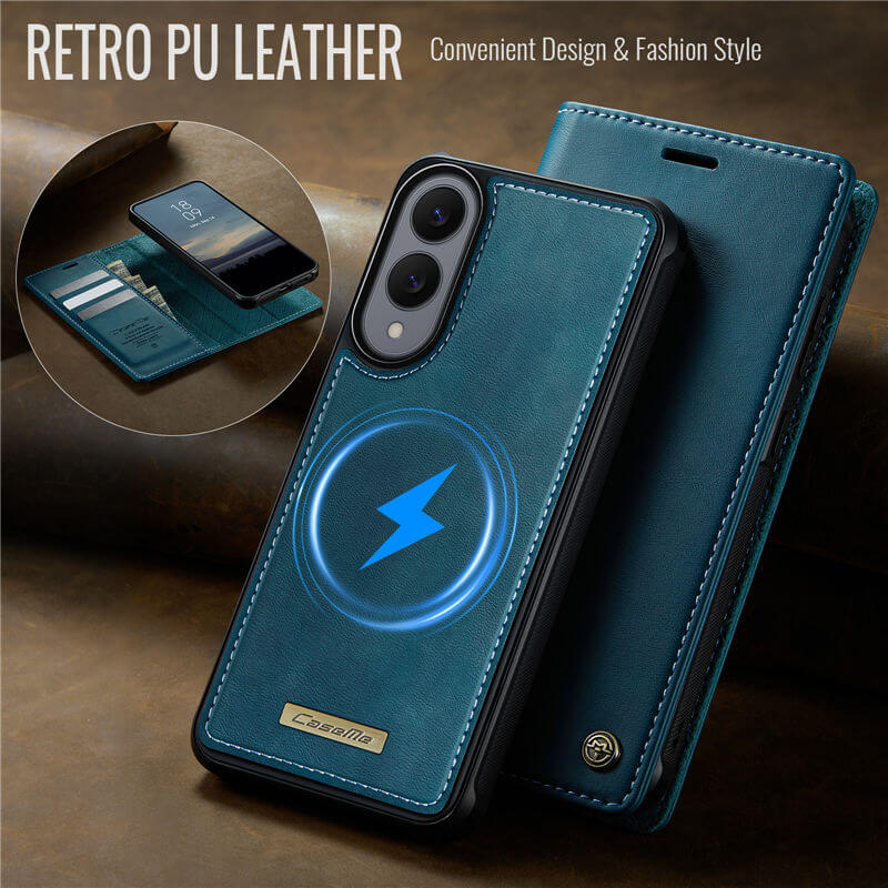 CaseMe Samsung Galaxy S25 Edge 2-in-1 Magnetic Wallet Case – Wireless Charging & RFID Blocking