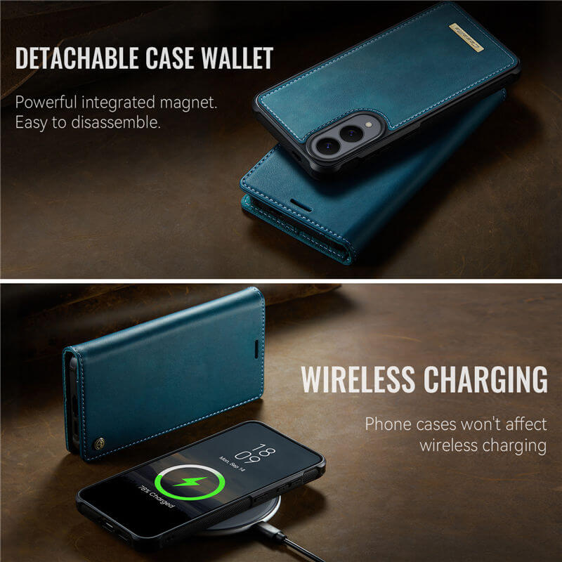 CaseMe Samsung Galaxy S25 Edge 2-in-1 Magnetic Wallet Case – Wireless Charging & RFID Blocking