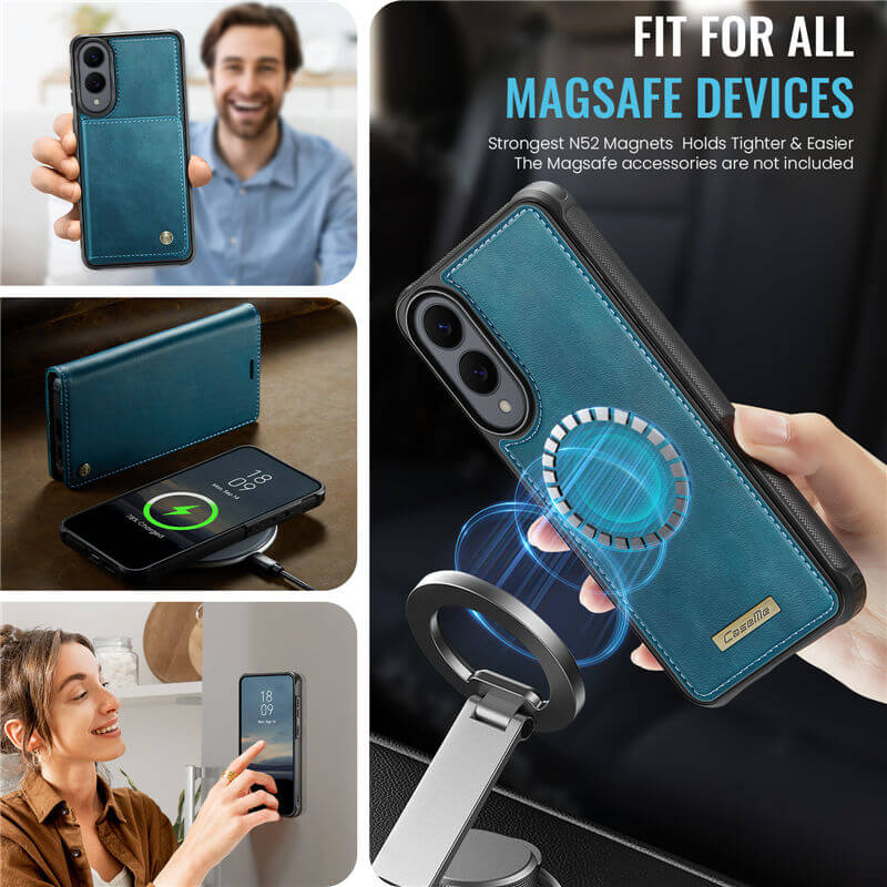 CaseMe Samsung Galaxy S25 Edge 2-in-1 Magnetic Wallet Case – Wireless Charging & RFID Blocking