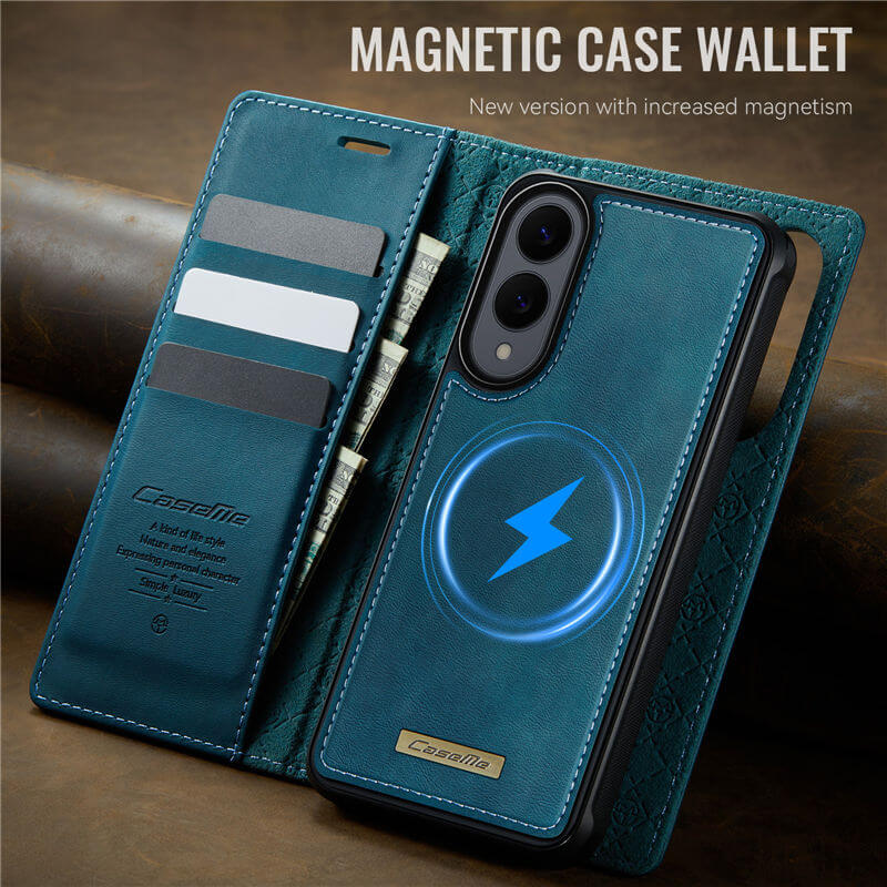 CaseMe Samsung Galaxy S25 Edge 2-in-1 Magnetic Wallet Case – Wireless Charging & RFID Blocking