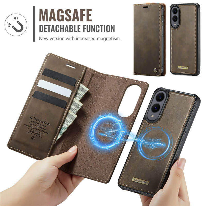 CaseMe Samsung Galaxy S25 Edge 2-in-1 Magnetic Wallet Case – Wireless Charging & RFID Blocking