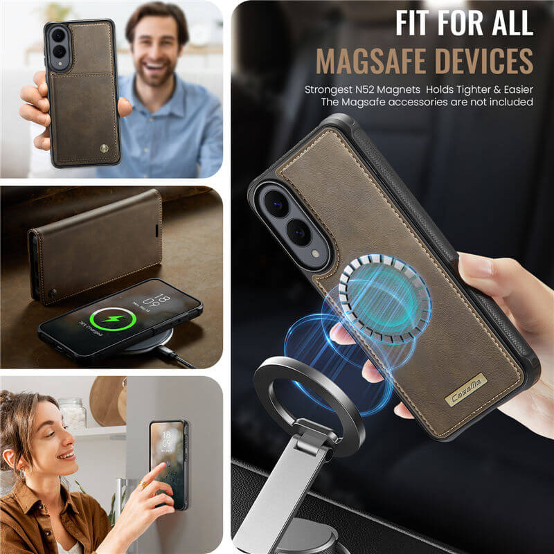 CaseMe Samsung Galaxy S25 Edge 2-in-1 Magnetic Wallet Case – Wireless Charging & RFID Blocking