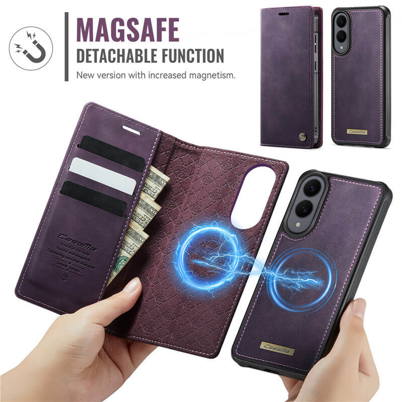 CaseMe Samsung Galaxy S25 Edge 2-in-1 Magnetic Wallet Case – Wireless Charging & RFID Blocking