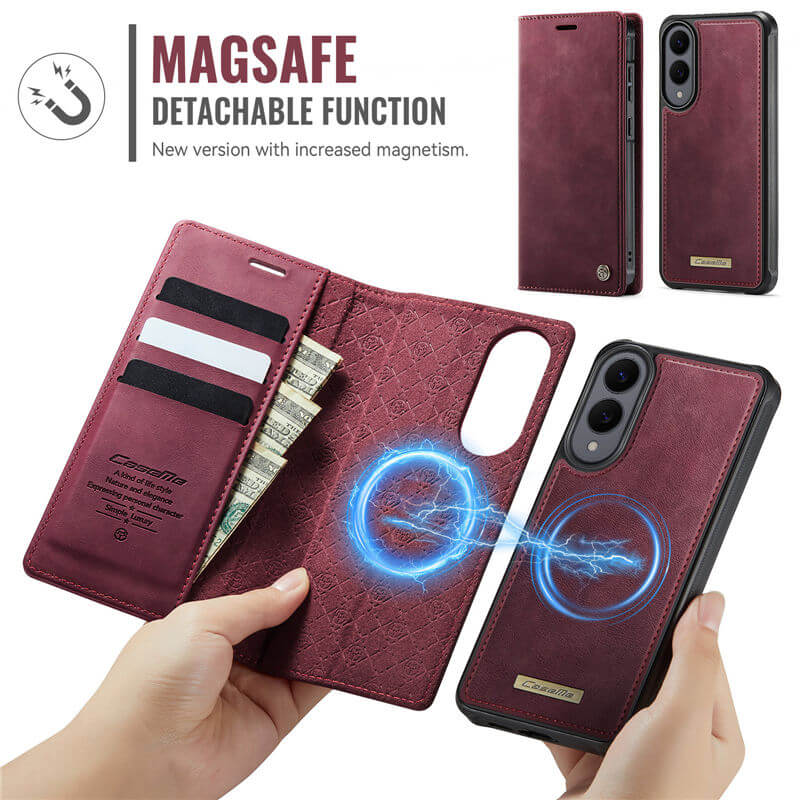 CaseMe Samsung Galaxy S25 Edge 2-in-1 Magnetic Wallet Case – Wireless Charging & RFID Blocking