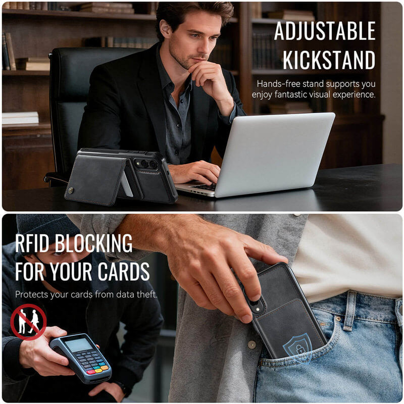 CaseMe Samsung Galaxy S25 Edge 2-in-1 Magnetic Wallet Case