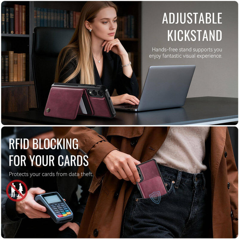 CaseMe Samsung Galaxy S25 Edge 2-in-1 Magnetic Wallet Case