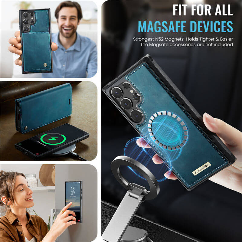 CaseMe Samsung Galaxy S24 Ultra 2-in-1 MagSafe Wallet Case with RFID Blocking