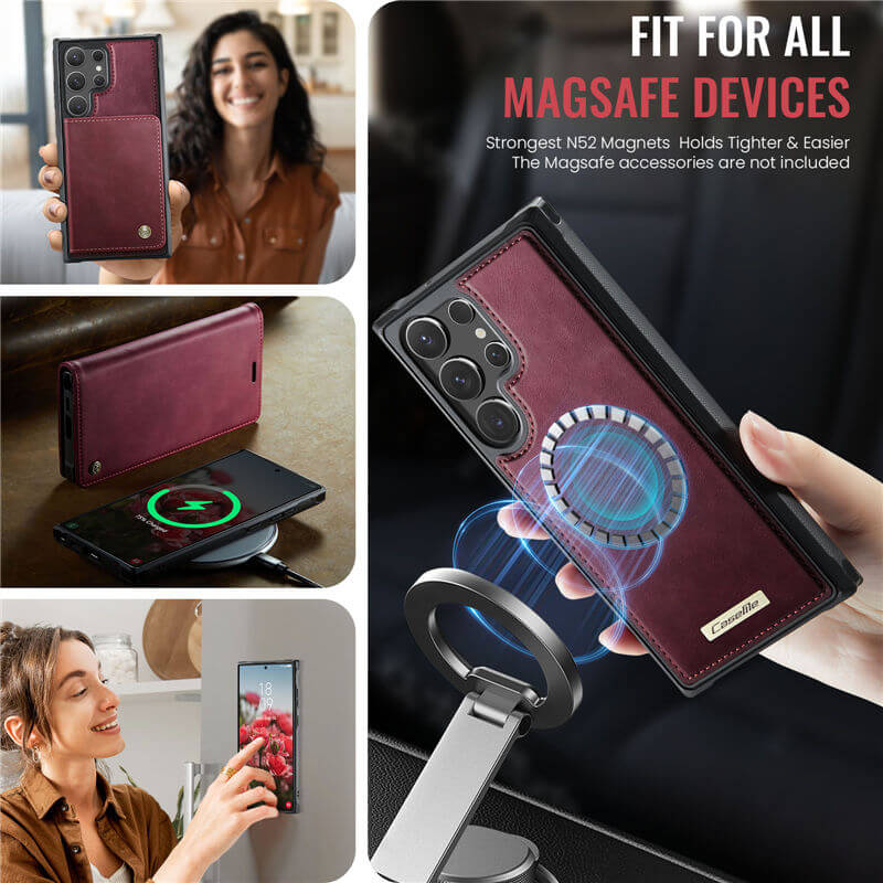 CaseMe Samsung Galaxy S24 Ultra 2-in-1 MagSafe Wallet Case with RFID Blocking