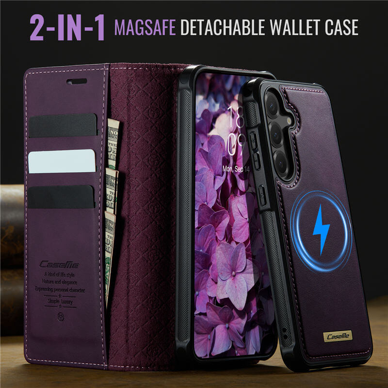 CaseMe Samsung Galaxy S24 2-in-1 MagSafe Wallet Case with RFID Blocking