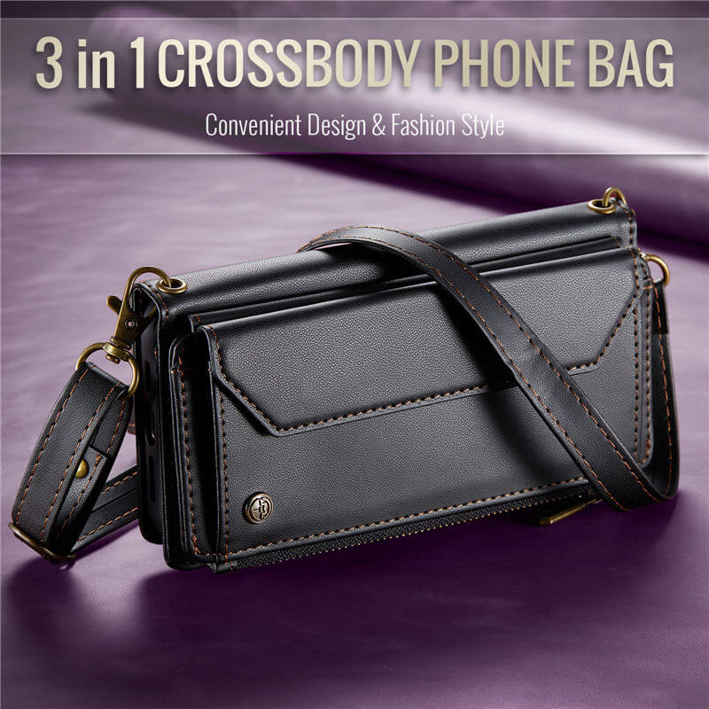 CaseMe Samsung Galaxy S26 Plus RFID Wallet Case with Crossbody Strap