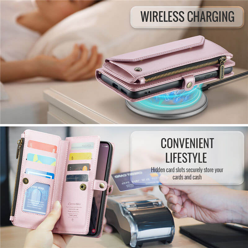 CaseMe Samsung Galaxy S26 Plus RFID Wallet Case with Crossbody Strap