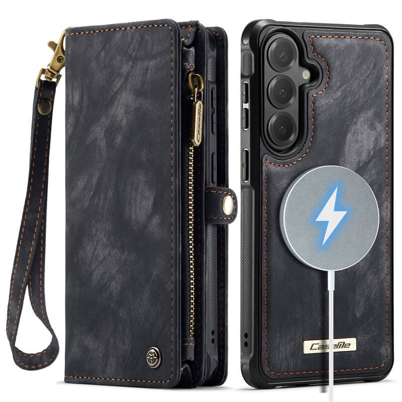 CaseMe Samsung Galaxy S26 Plus 2-in-1 Magnetic RFID Wallet Case with Wrist Strap