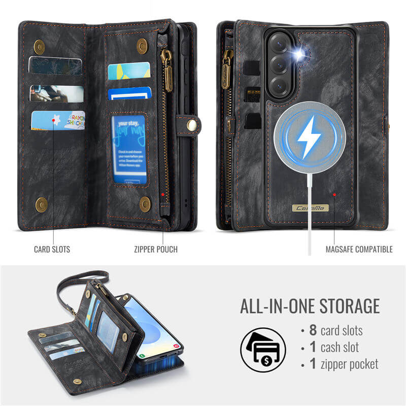 CaseMe Samsung Galaxy S26 Plus 2-in-1 Magnetic RFID Wallet Case