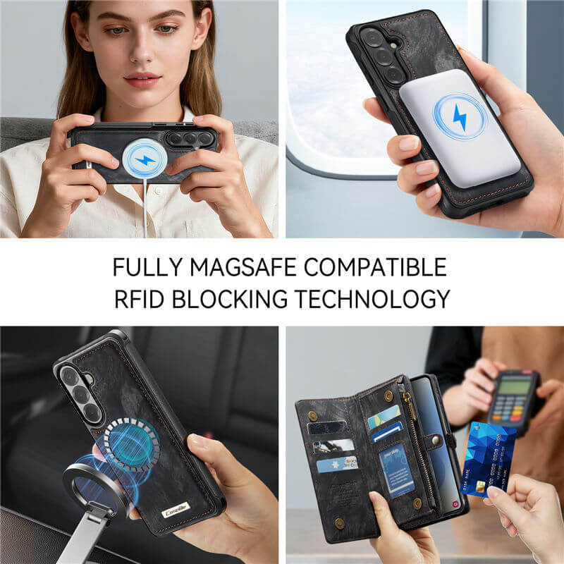 CaseMe Samsung Galaxy S26 Plus 2-in-1 Magnetic RFID Wallet Case
