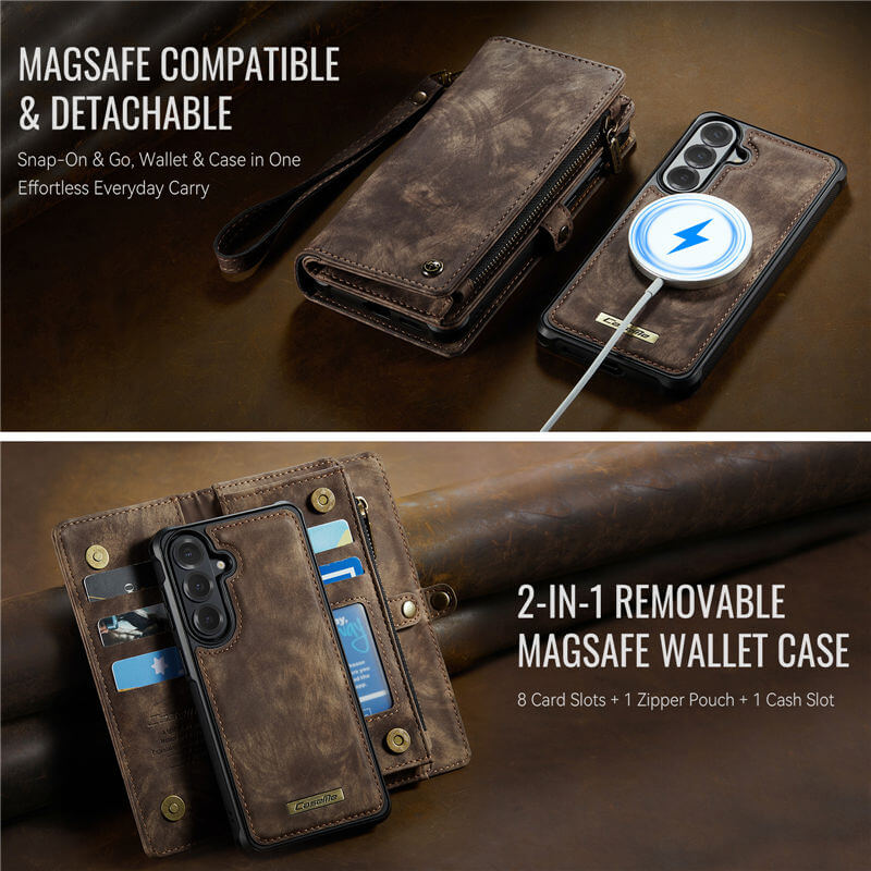 CaseMe Samsung Galaxy S26 2-in-1 Magnetic RFID Wallet Case