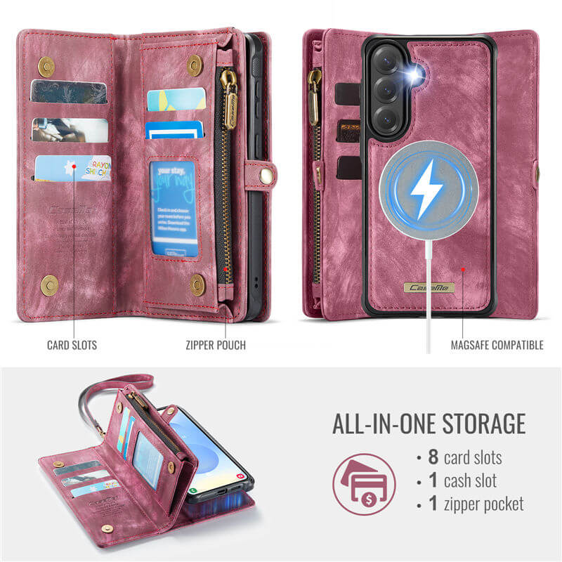CaseMe Samsung Galaxy S26 2-in-1 Magnetic RFID Wallet Case