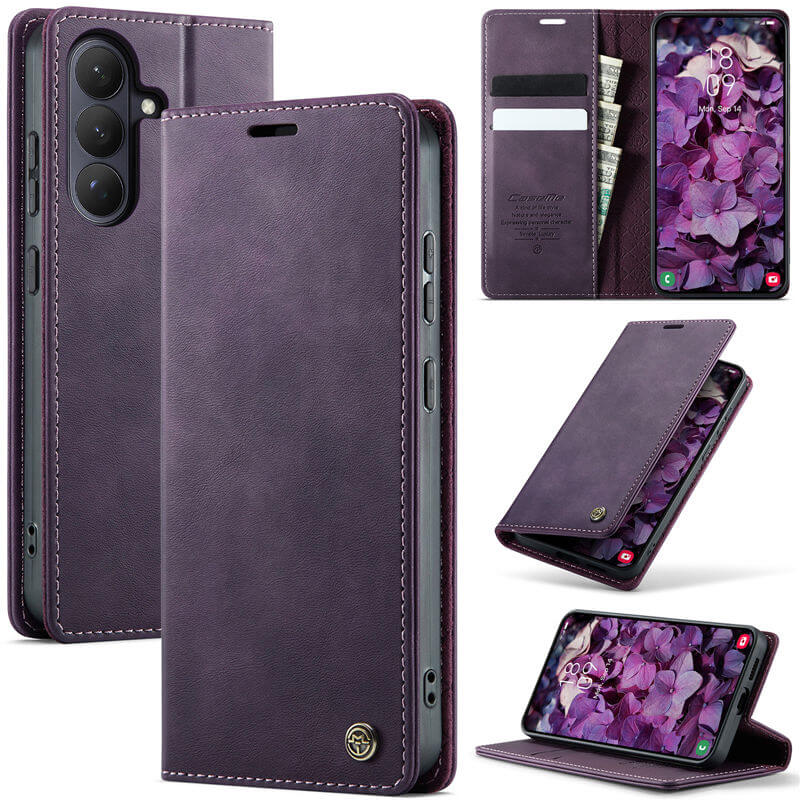 CaseMe Samsung Galaxy S26 RFID Wallet Case with Magnetic Closure Purple