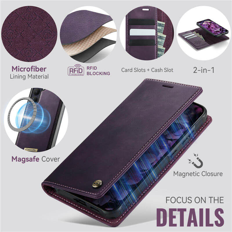 CaseMe Samsung Galaxy S26 Plus 2-in-1 Magnetic Wallet Case
