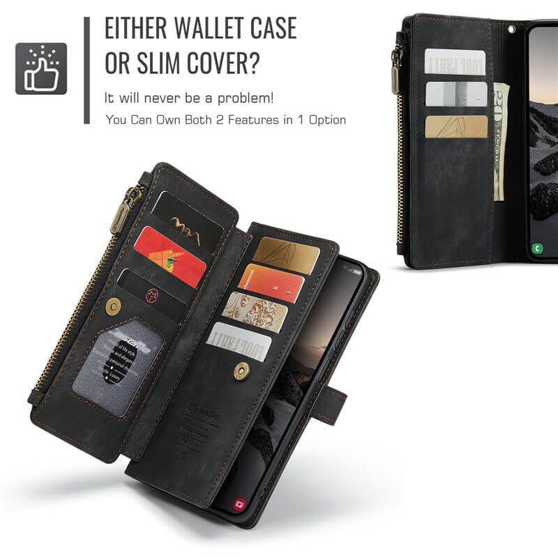 CaseMe Samsung Galaxy S26 Ultra Wallet Case with 10 Card Slots, Zipper Pocket & Wireless Charging