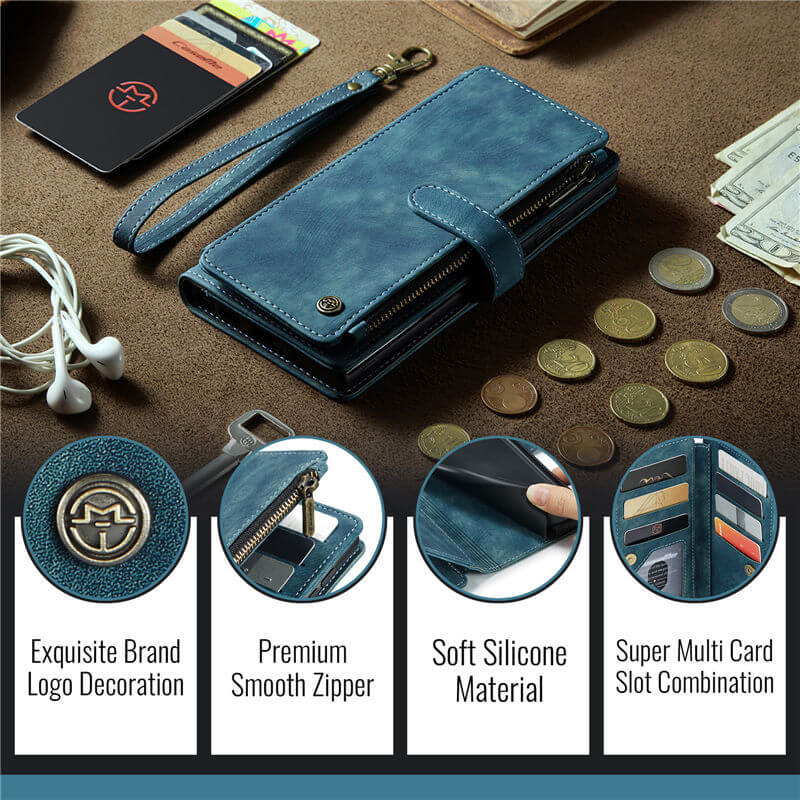 CaseMe Samsung Galaxy S26 Ultra Wallet Case with 10 Card Slots, Zipper Pocket & Wireless Charging