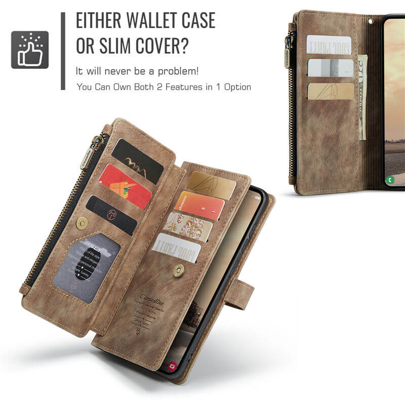 CaseMe Samsung Galaxy S26 Ultra Wallet Case with 10 Card Slots, Zipper Pocket & Wireless Charging