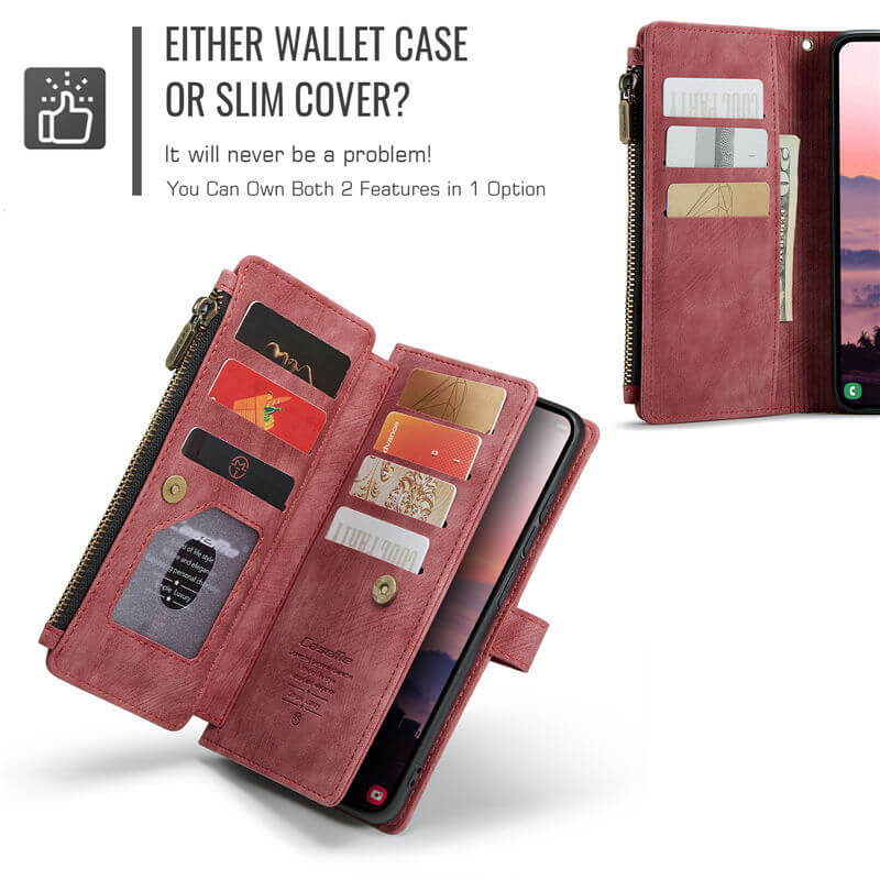 CaseMe Samsung Galaxy S26 Ultra Wallet Case with 10 Card Slots, Zipper Pocket & Wireless Charging