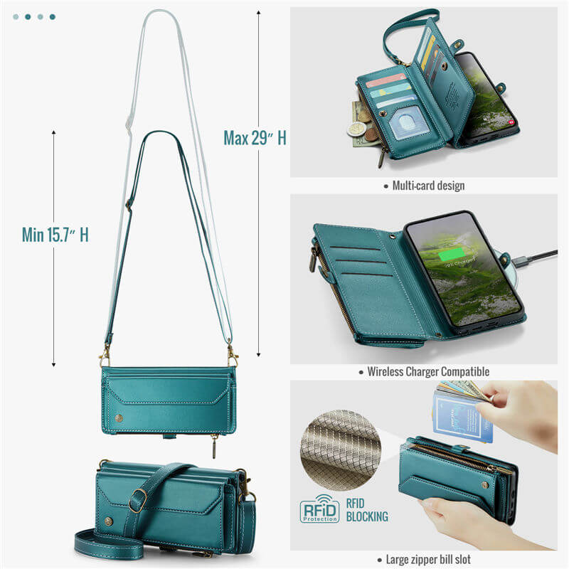 CaseMe Samsung Galaxy S26 Ultra RFID Wallet Case with Crossbody Strap
