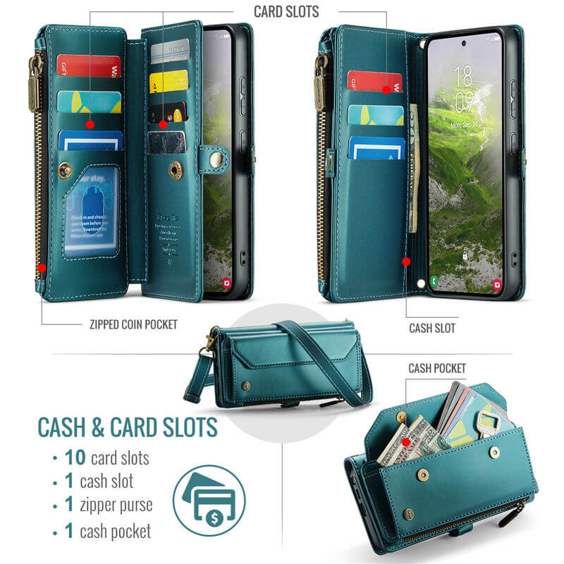 CaseMe Samsung Galaxy S26 Ultra RFID Wallet Case with Crossbody Strap
