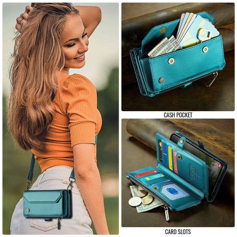 CaseMe Samsung Galaxy S26 Ultra RFID Wallet Case with Crossbody Strap