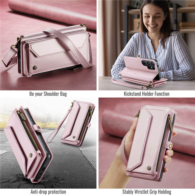 CaseMe Samsung Galaxy S26 Ultra RFID Wallet Case with Crossbody Strap