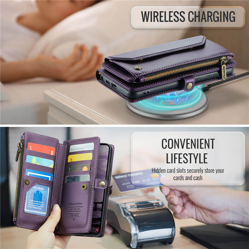 CaseMe Samsung Galaxy S26 Ultra RFID Wallet Case with Crossbody Strap