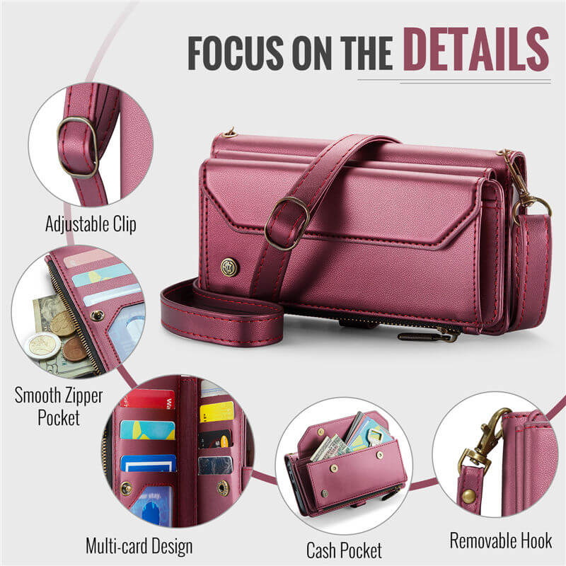 CaseMe Samsung Galaxy S26 Ultra RFID Wallet Case with Crossbody Strap