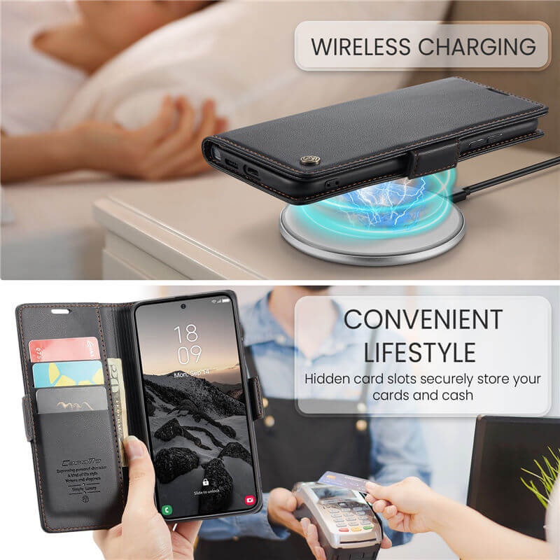 CaseMe Samsung Galaxy S26 Ultra RFID Wallet Case with Wireless Charging