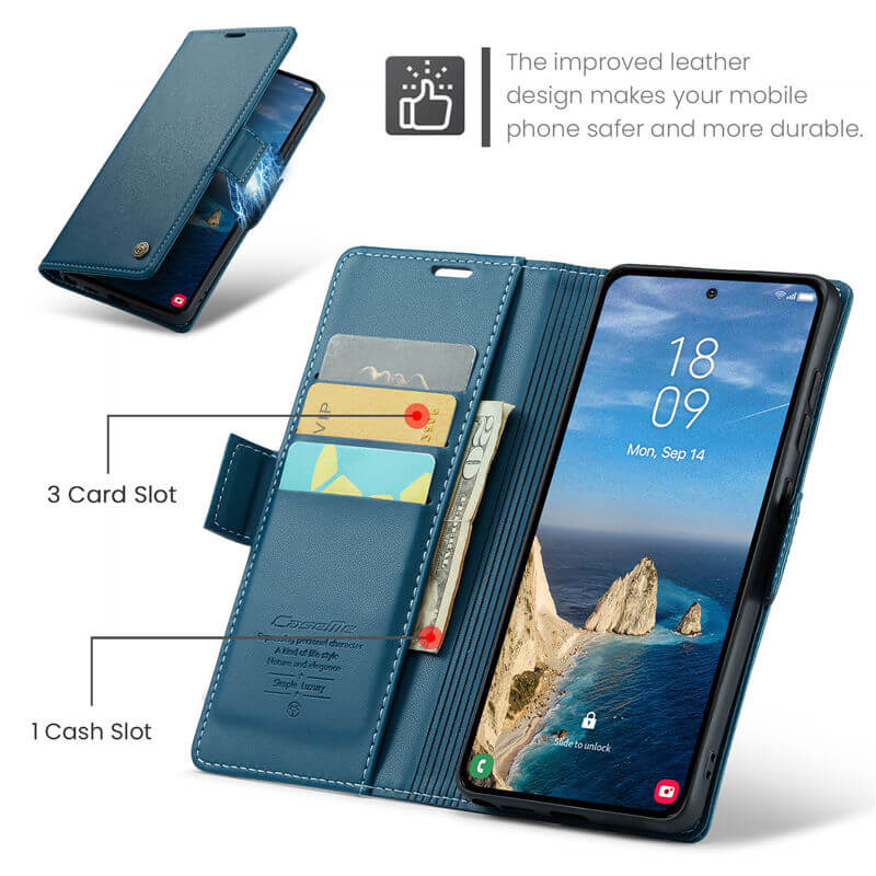 CaseMe Samsung Galaxy S26 Ultra RFID Wallet Case with Wireless Charging