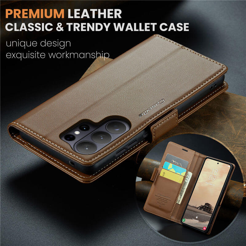 CaseMe Samsung Galaxy S26 Ultra RFID Wallet Case with Wireless Charging