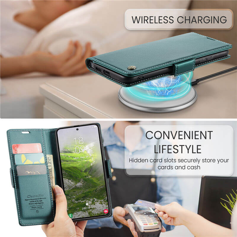 CaseMe Samsung Galaxy S26 Ultra RFID Wallet Case with Wireless Charging