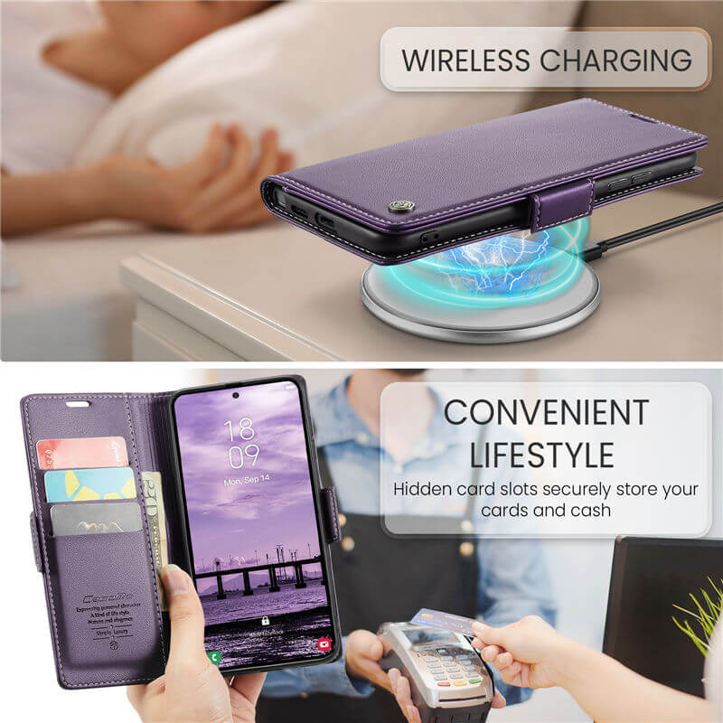 CaseMe Samsung Galaxy S26 Ultra RFID Wallet Case with Wireless Charging