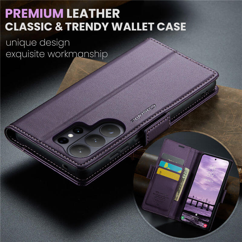 CaseMe Samsung Galaxy S26 Ultra RFID Wallet Case with Wireless Charging