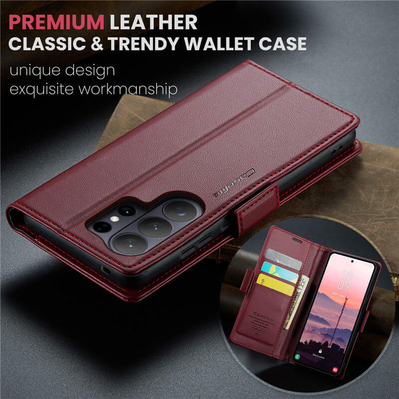 CaseMe Samsung Galaxy S26 Ultra RFID Wallet Case with Wireless Charging