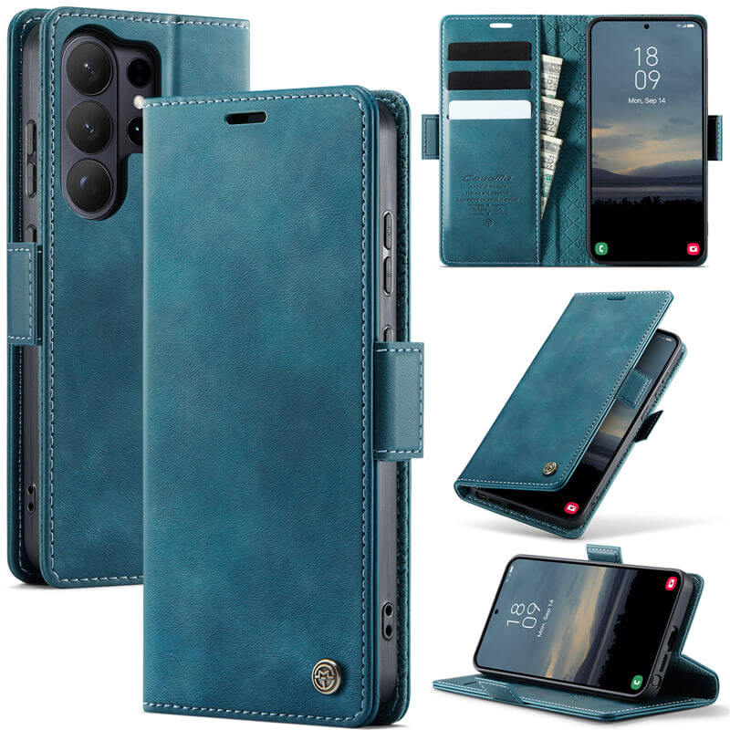 CaseMe Samsung Galaxy S26 Ultra RFID Wallet Case with Magnetic Closure Blue