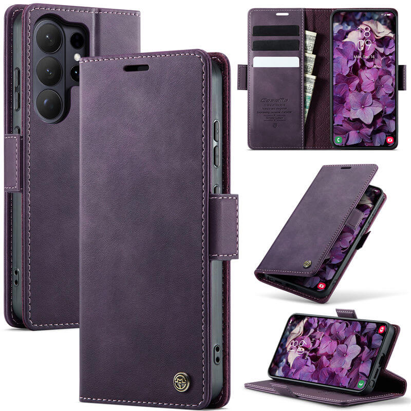 CaseMe Samsung Galaxy S26 Ultra RFID Wallet Case with Magnetic Closure Purple