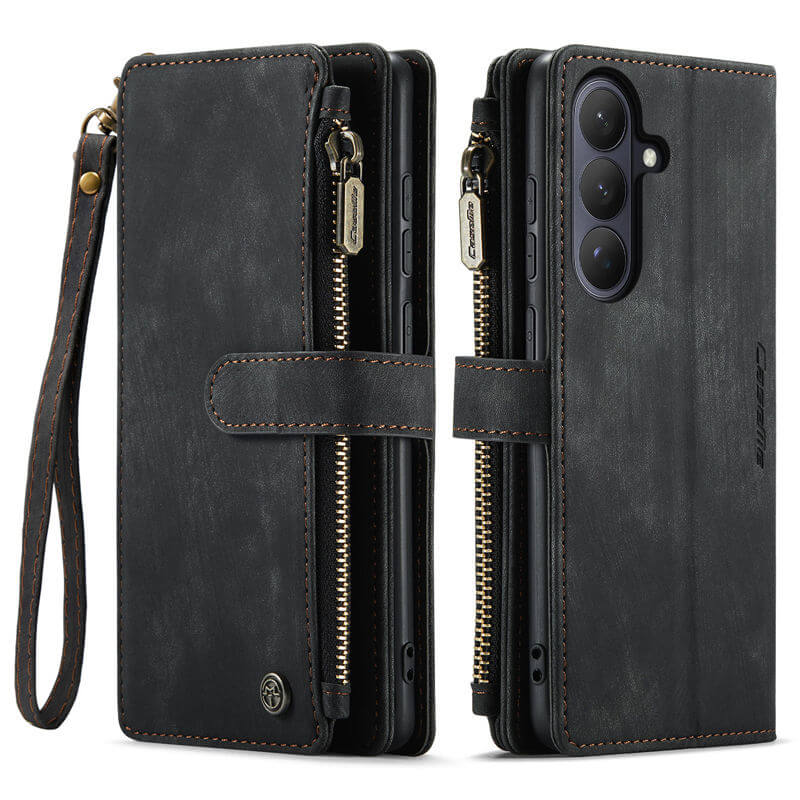 CaseMe Samsung Galaxy S26 Wallet Case with 10 Card Slots, Zipper Pocket & Wireless Charging