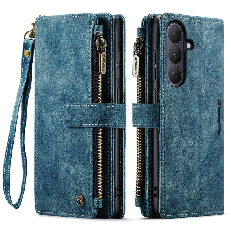 CaseMe Samsung Galaxy S26 Wallet Case with 10 Card Slots, Zipper Pocket & Wireless Charging