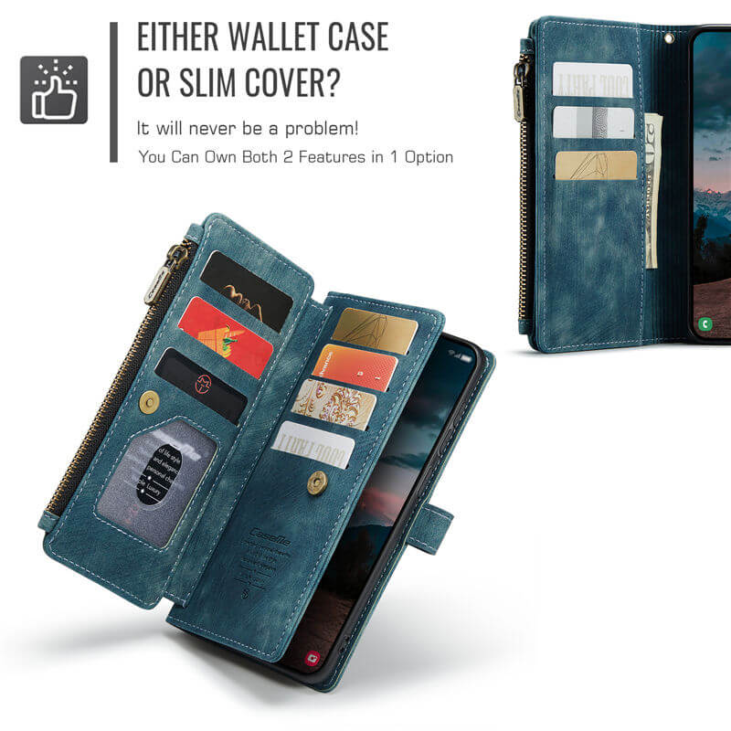 CaseMe Samsung Galaxy S26 Wallet Case with 10 Card Slots, Zipper Pocket & Wireless Charging